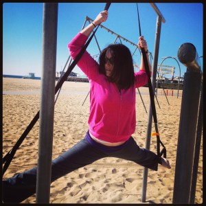 Working on a split stretch with the MostFit Suspension Strap