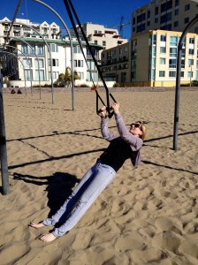 Working on a pull up variation with the MostFit Suspension Strap