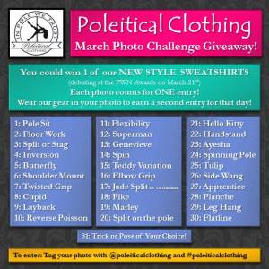 Poleitical Clothing's March Giveaway on Instagram