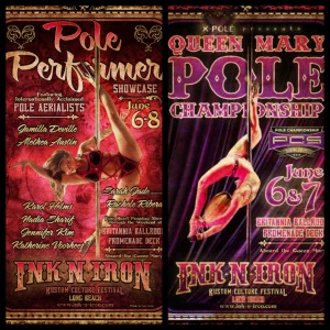 Ink-N-Iron Pole Performer Showcase & PCS Queen Mary Pole Championship posters